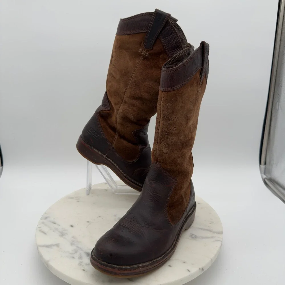 UGG Kensington Tall Boots Womens 6 Brown Leather Suede Shearling Lined 5545 80CH